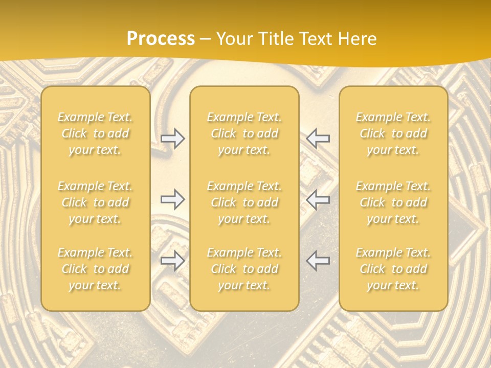 A Golden Powerpoint Presentation Is Shown PowerPoint Template