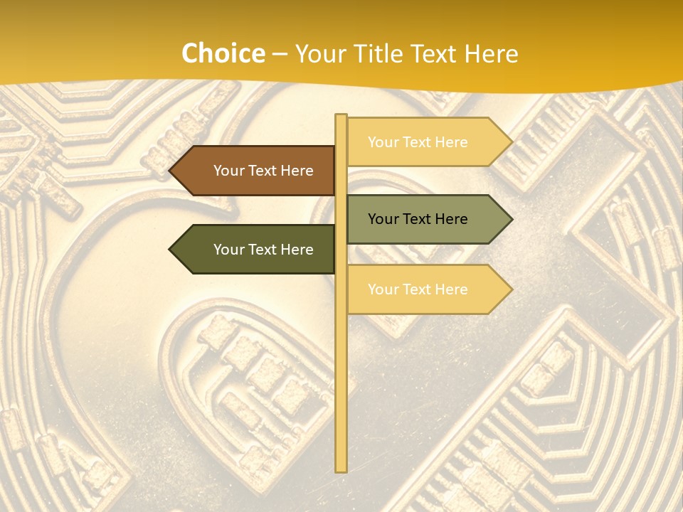 A Golden Powerpoint Presentation Is Shown PowerPoint Template