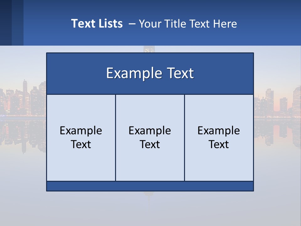 A City Skyline Is Shown At Night With A Reflection In The Water PowerPoint Template