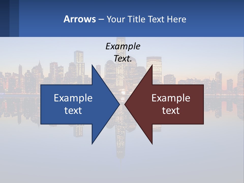 A City Skyline Is Shown At Night With A Reflection In The Water PowerPoint Template