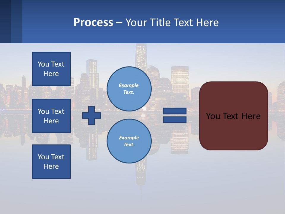A City Skyline Is Shown At Night With A Reflection In The Water PowerPoint Template