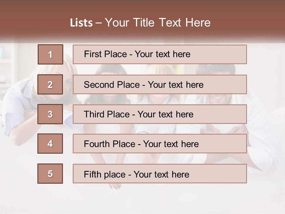 A Family Sitting On A Couch In A Living Room PowerPoint Template