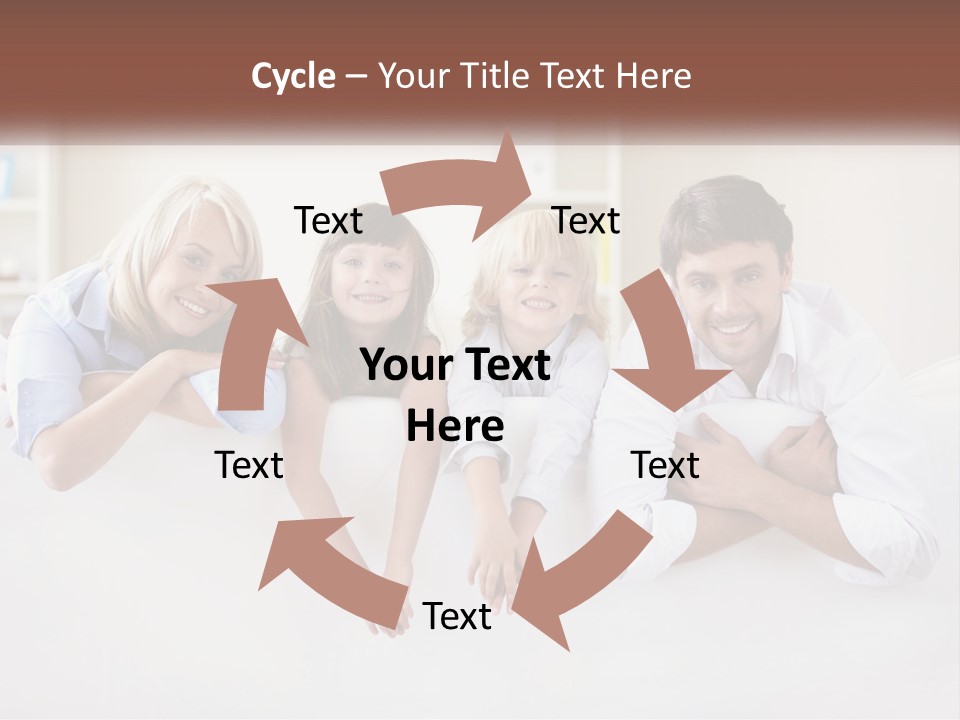 A Family Sitting On A Couch In A Living Room PowerPoint Template