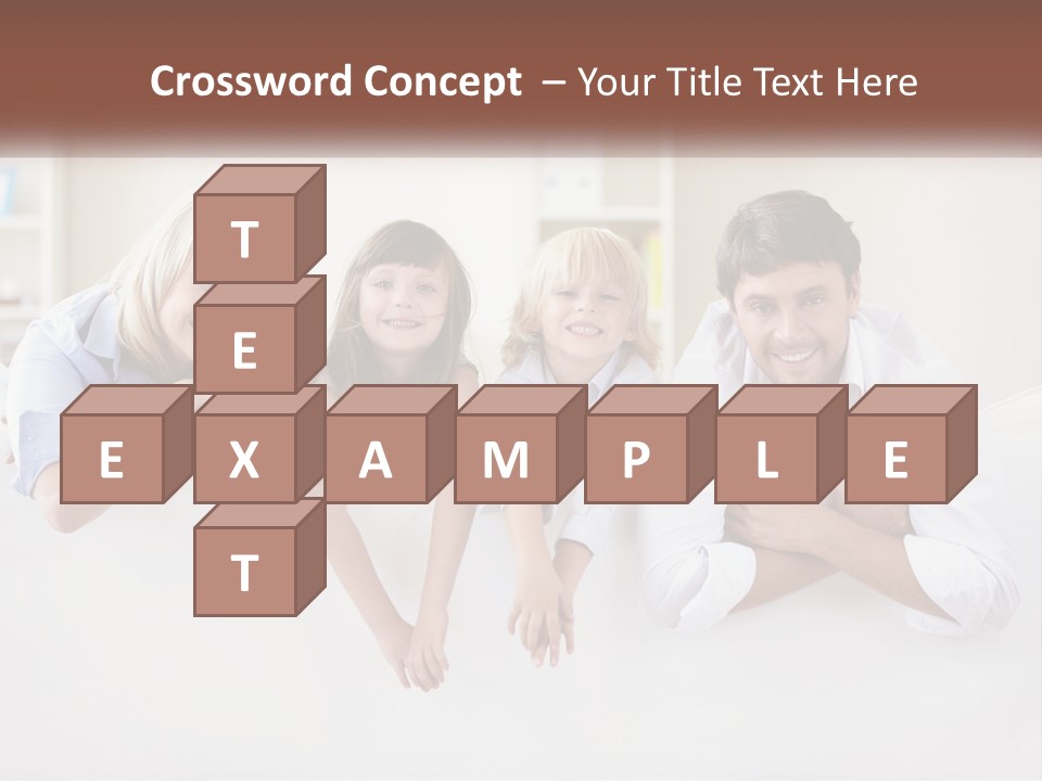 A Family Sitting On A Couch In A Living Room PowerPoint Template