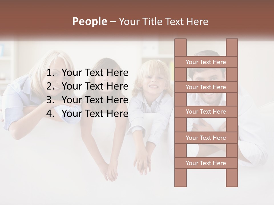 A Family Sitting On A Couch In A Living Room PowerPoint Template