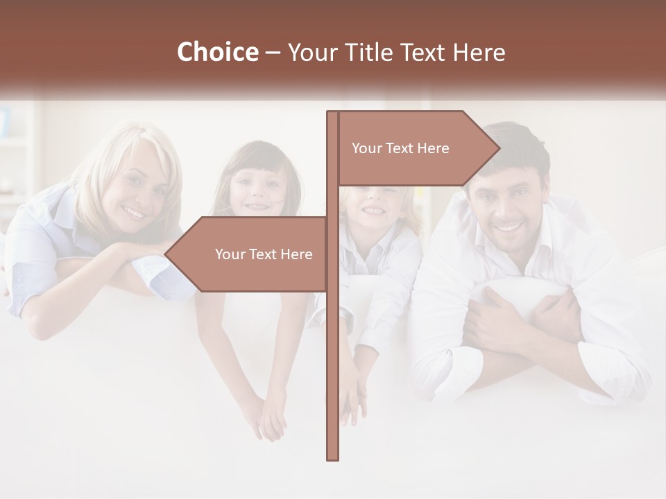 A Family Sitting On A Couch In A Living Room PowerPoint Template