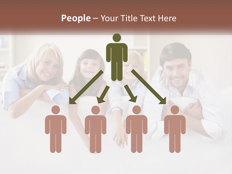 A Family Sitting On A Couch In A Living Room PowerPoint Template