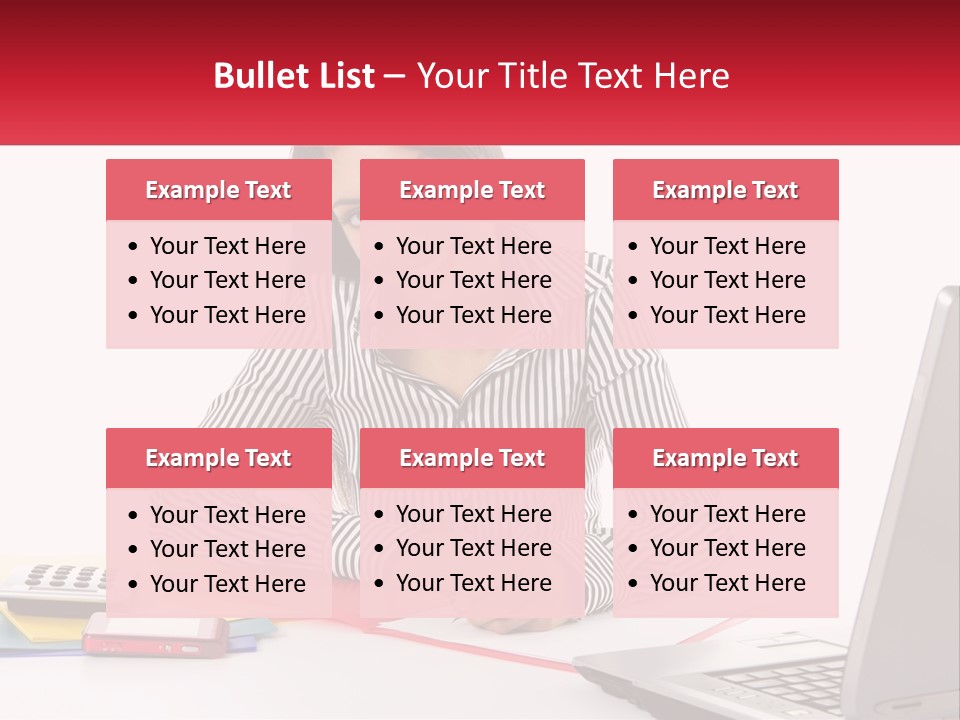 A Woman Sitting At A Desk With A Laptop PowerPoint Template