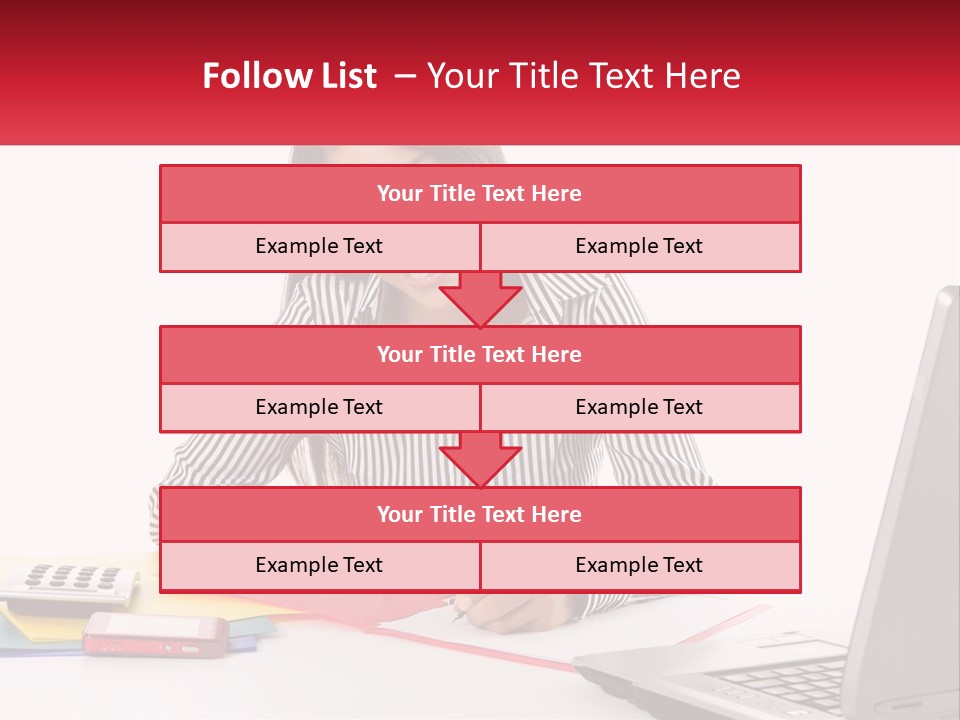 A Woman Sitting At A Desk With A Laptop PowerPoint Template