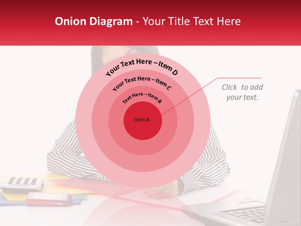 A Woman Sitting At A Desk With A Laptop PowerPoint Template