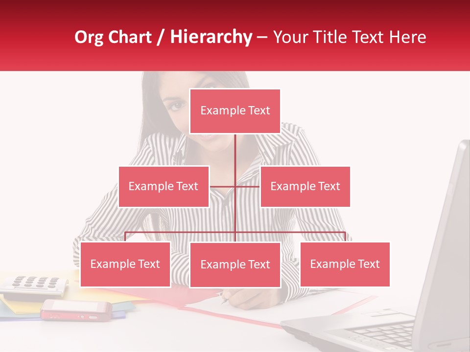 A Woman Sitting At A Desk With A Laptop PowerPoint Template