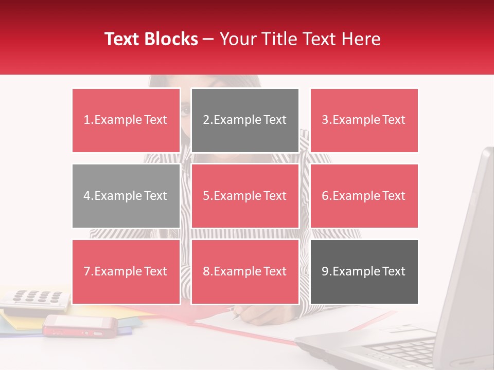 A Woman Sitting At A Desk With A Laptop PowerPoint Template