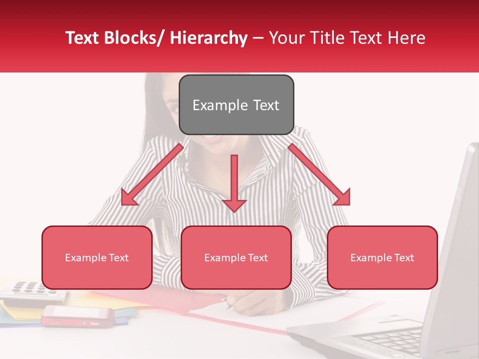 A Woman Sitting At A Desk With A Laptop PowerPoint Template