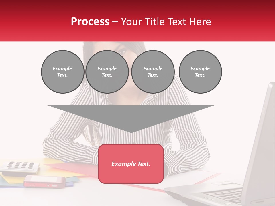 A Woman Sitting At A Desk With A Laptop PowerPoint Template