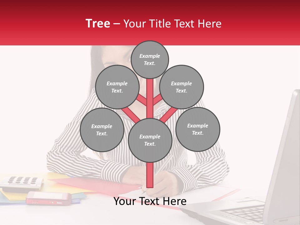 A Woman Sitting At A Desk With A Laptop PowerPoint Template