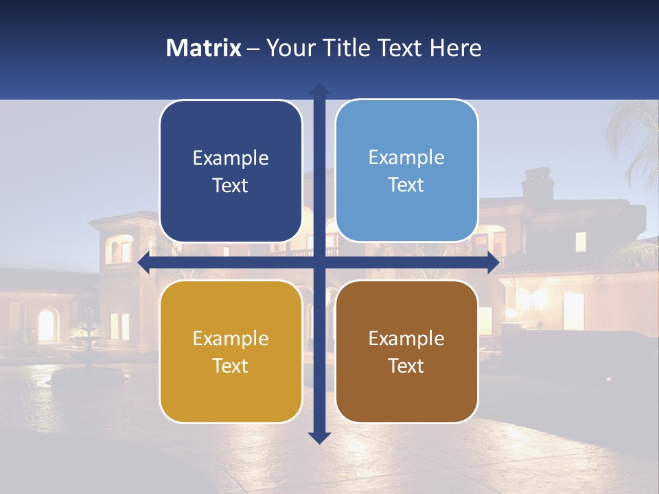 A Large House With A Fountain In Front Of It PowerPoint Template