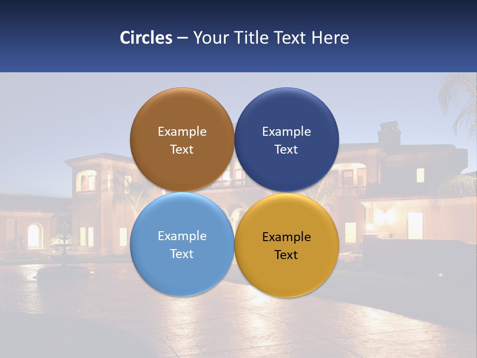 A Large House With A Fountain In Front Of It PowerPoint Template