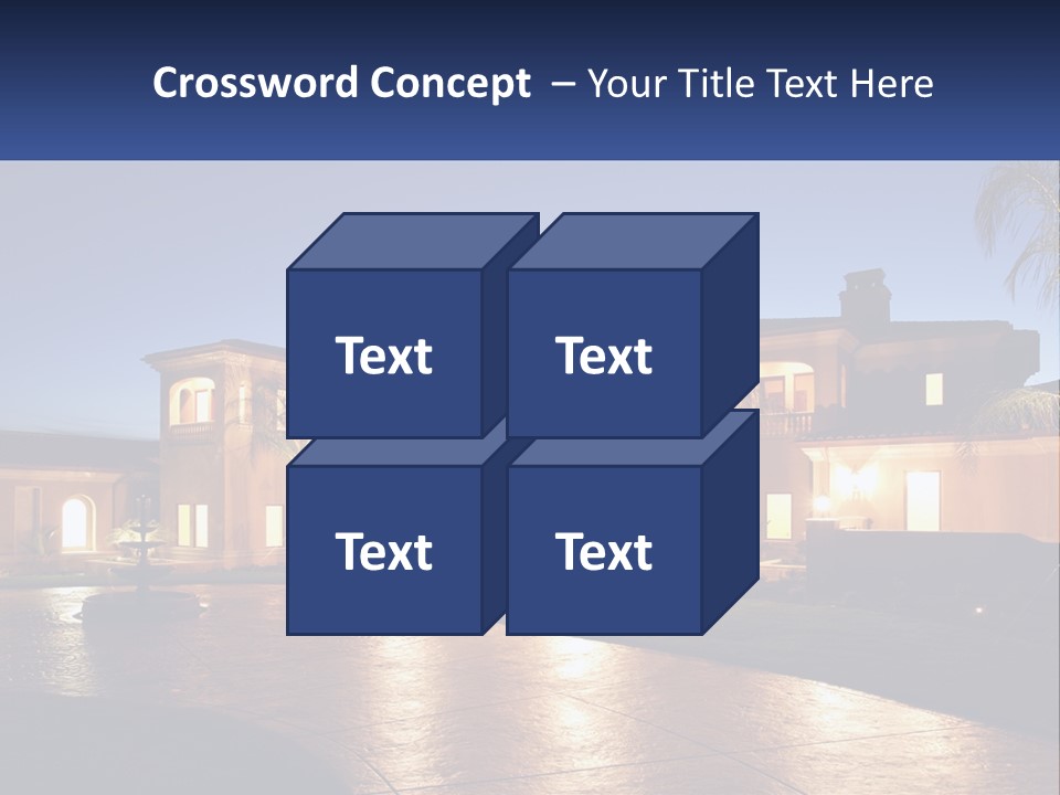 A Large House With A Fountain In Front Of It PowerPoint Template