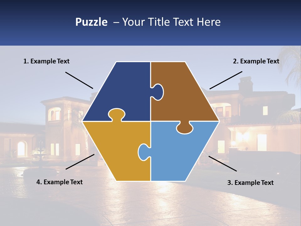 A Large House With A Fountain In Front Of It PowerPoint Template