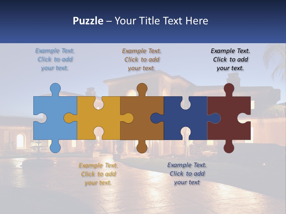 A Large House With A Fountain In Front Of It PowerPoint Template