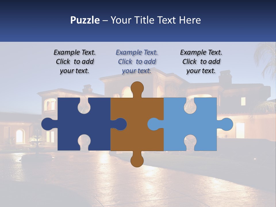 A Large House With A Fountain In Front Of It PowerPoint Template