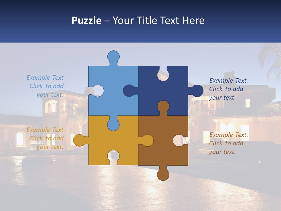 A Large House With A Fountain In Front Of It PowerPoint Template