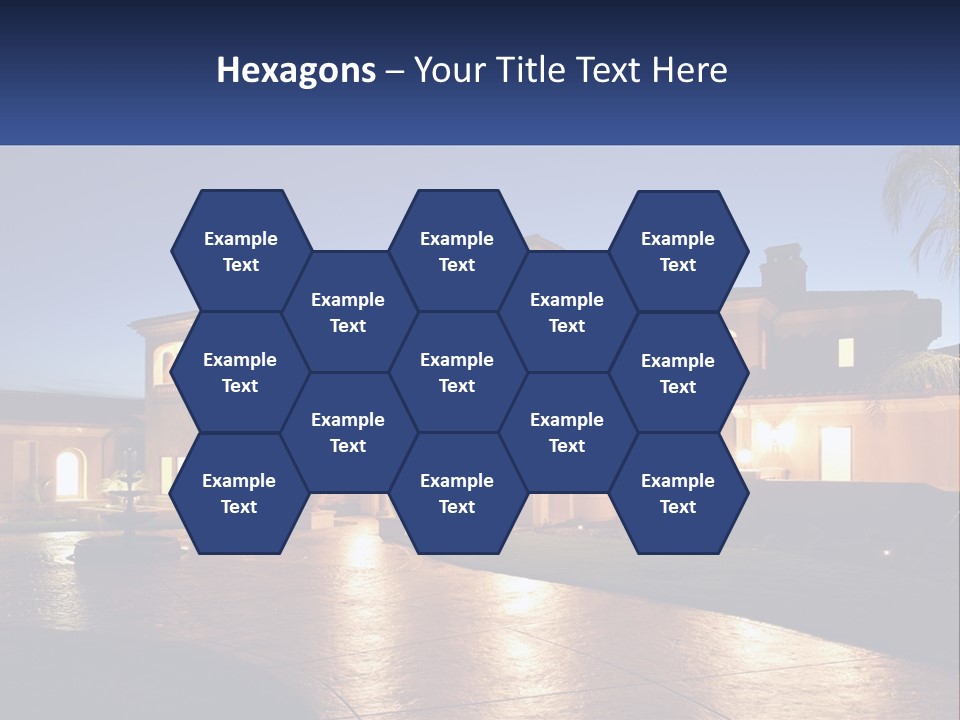 A Large House With A Fountain In Front Of It PowerPoint Template