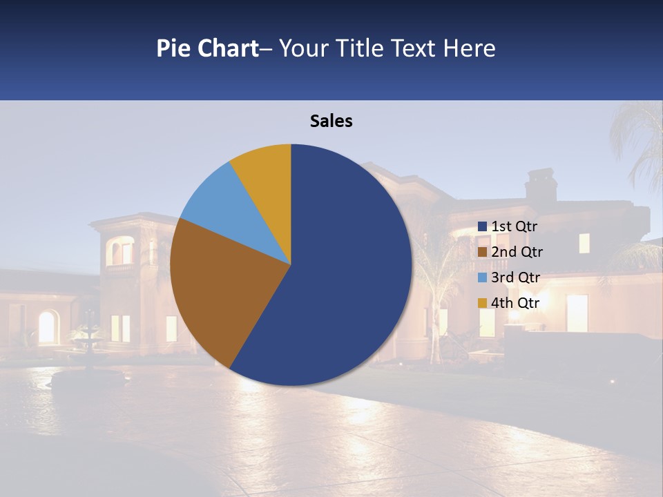 A Large House With A Fountain In Front Of It PowerPoint Template