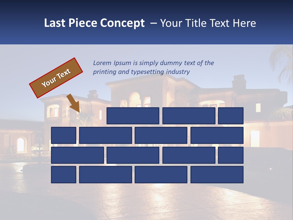 A Large House With A Fountain In Front Of It PowerPoint Template