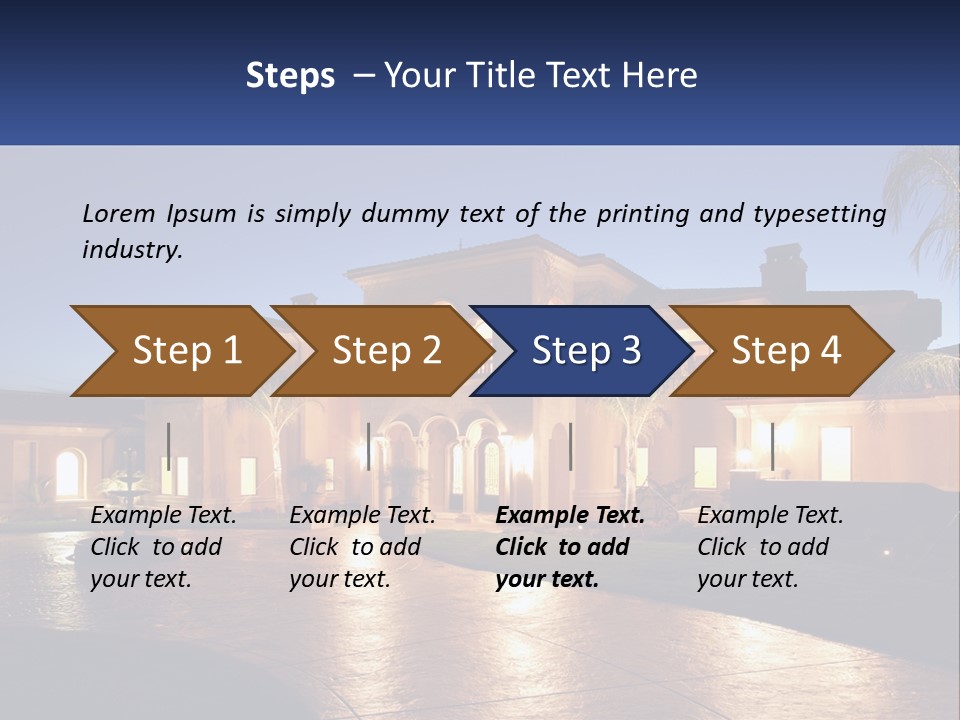 A Large House With A Fountain In Front Of It PowerPoint Template