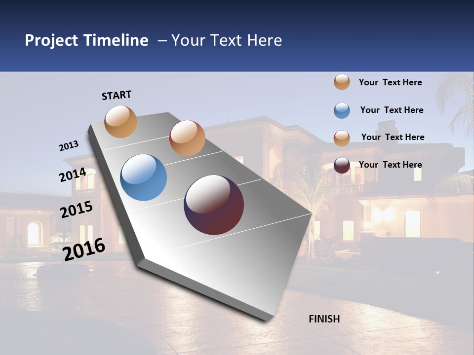 A Large House With A Fountain In Front Of It PowerPoint Template