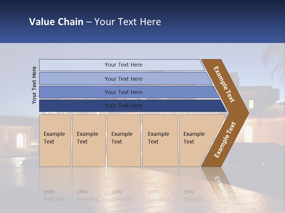 A Large House With A Fountain In Front Of It PowerPoint Template