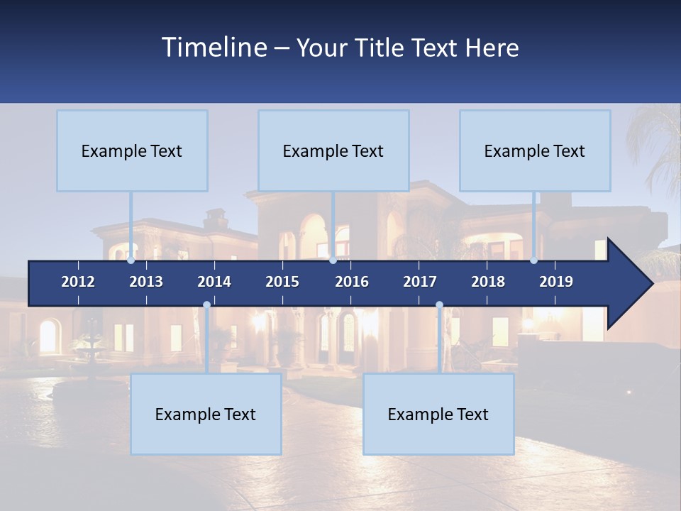 A Large House With A Fountain In Front Of It PowerPoint Template