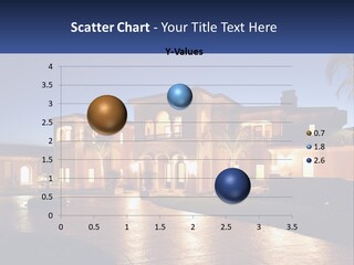 A Large House With A Fountain In Front Of It PowerPoint Template
