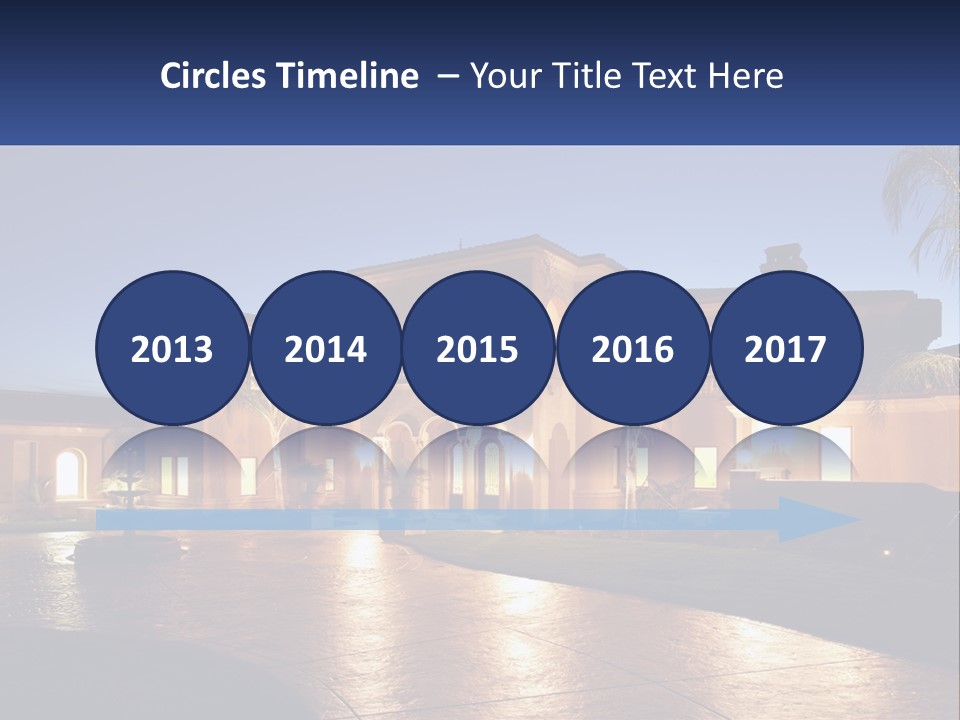 A Large House With A Fountain In Front Of It PowerPoint Template