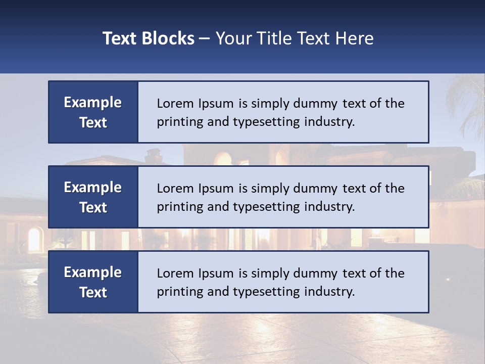A Large House With A Fountain In Front Of It PowerPoint Template
