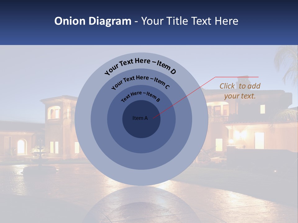 A Large House With A Fountain In Front Of It PowerPoint Template