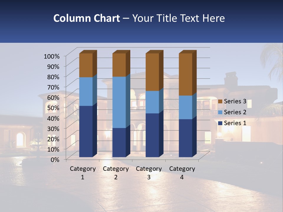 A Large House With A Fountain In Front Of It PowerPoint Template
