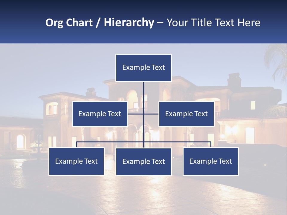 A Large House With A Fountain In Front Of It PowerPoint Template