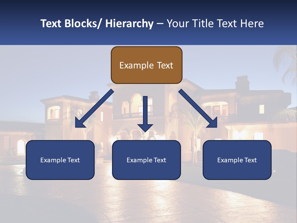 A Large House With A Fountain In Front Of It PowerPoint Template