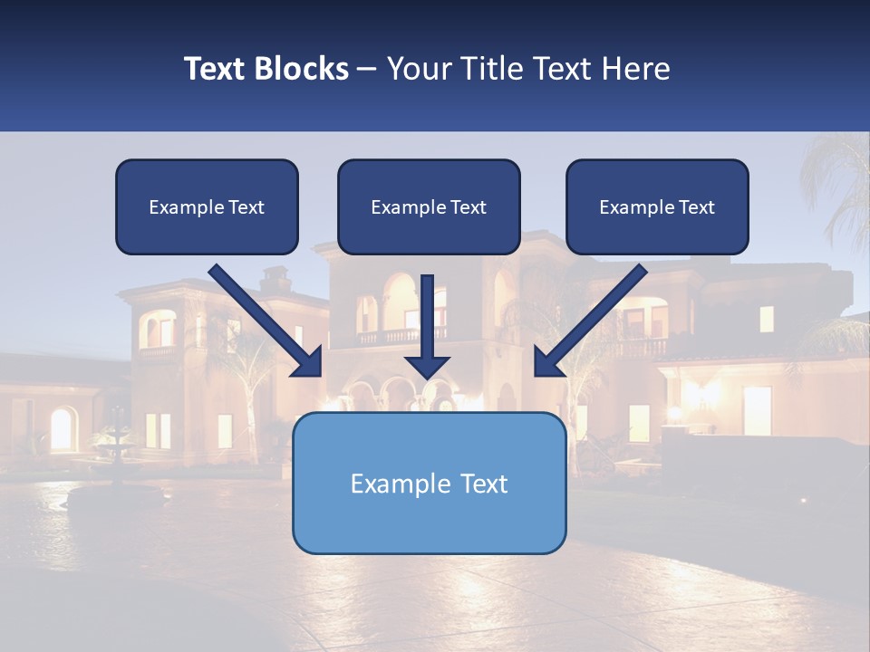 A Large House With A Fountain In Front Of It PowerPoint Template