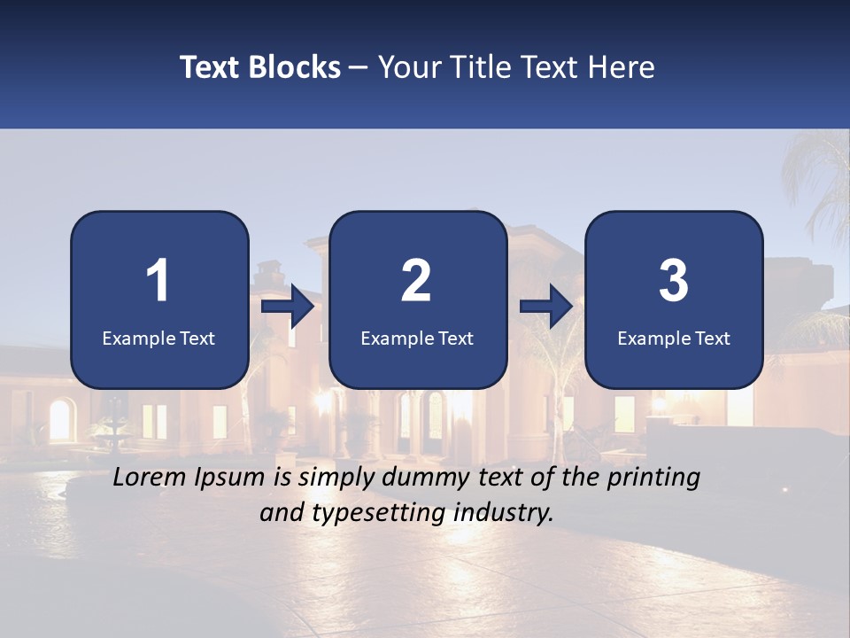 A Large House With A Fountain In Front Of It PowerPoint Template