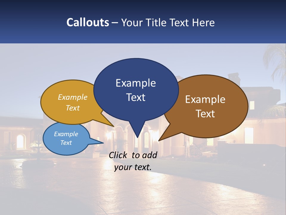 A Large House With A Fountain In Front Of It PowerPoint Template