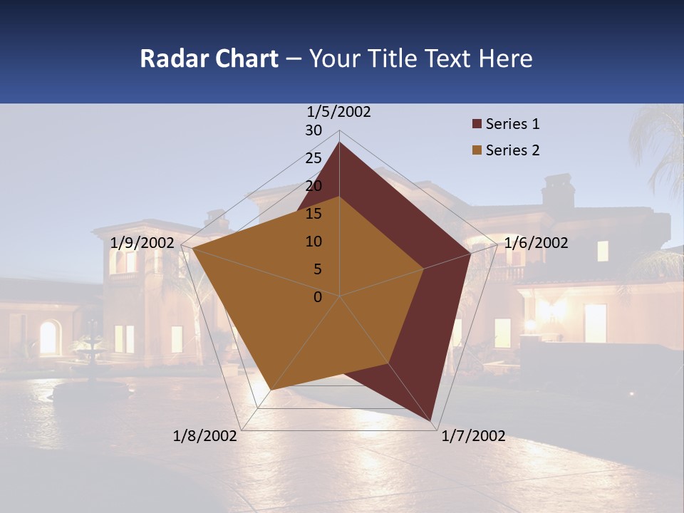 A Large House With A Fountain In Front Of It PowerPoint Template