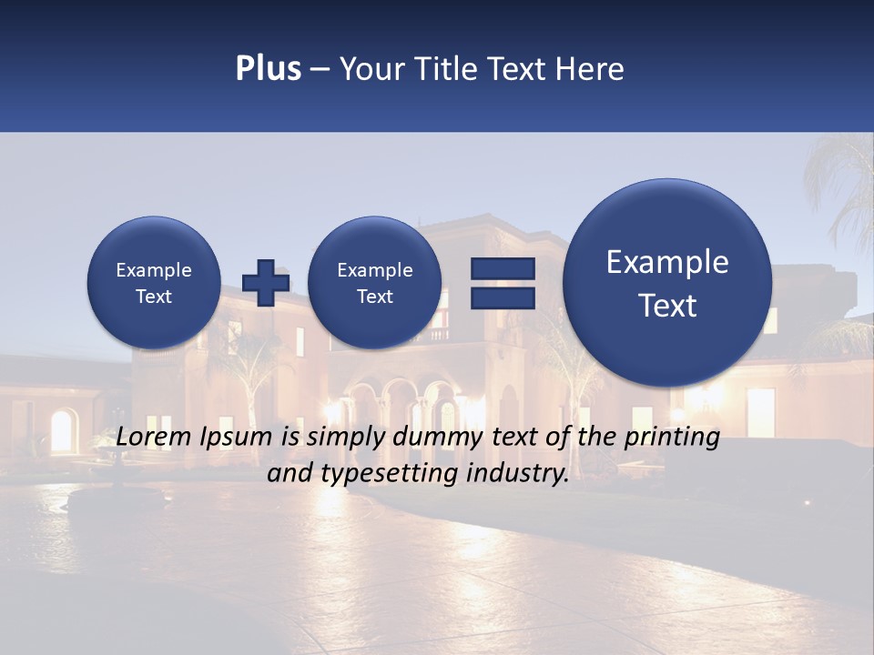 A Large House With A Fountain In Front Of It PowerPoint Template