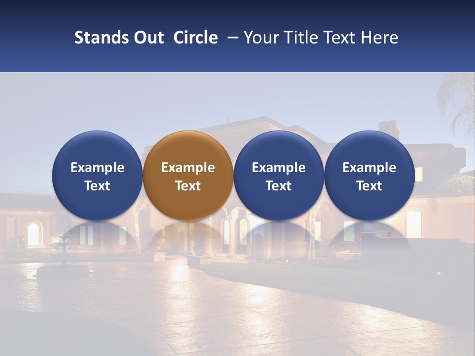 A Large House With A Fountain In Front Of It PowerPoint Template