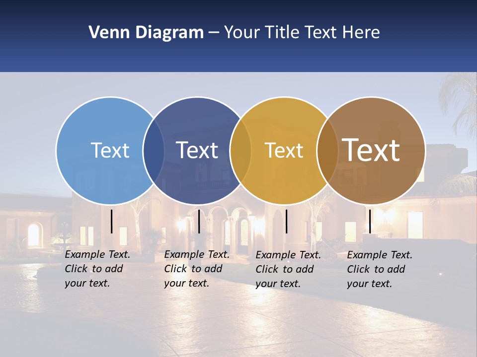 A Large House With A Fountain In Front Of It PowerPoint Template