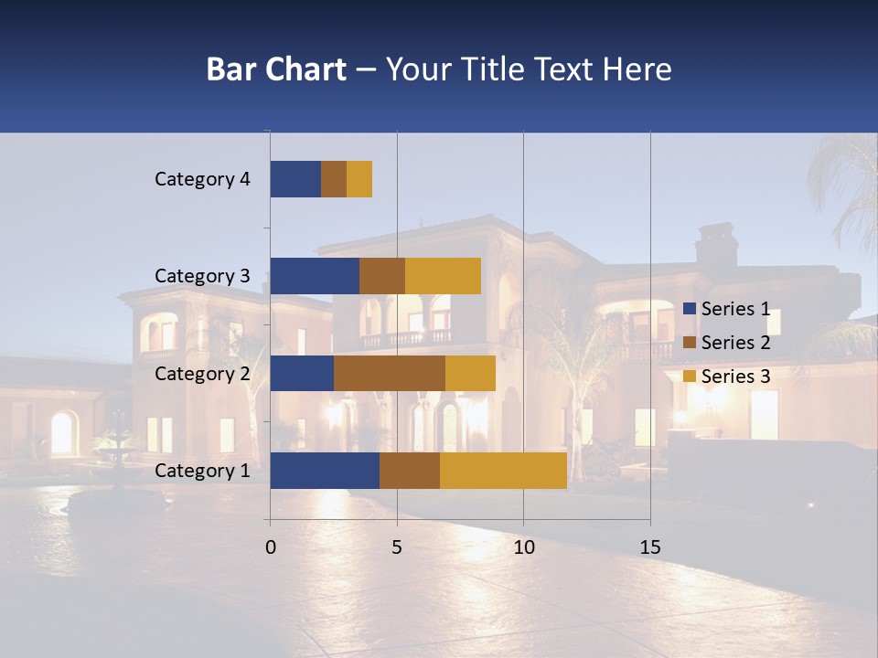 A Large House With A Fountain In Front Of It PowerPoint Template