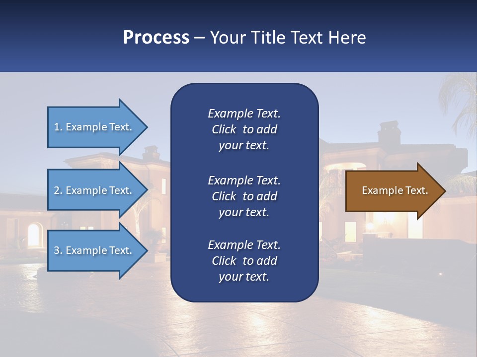 A Large House With A Fountain In Front Of It PowerPoint Template