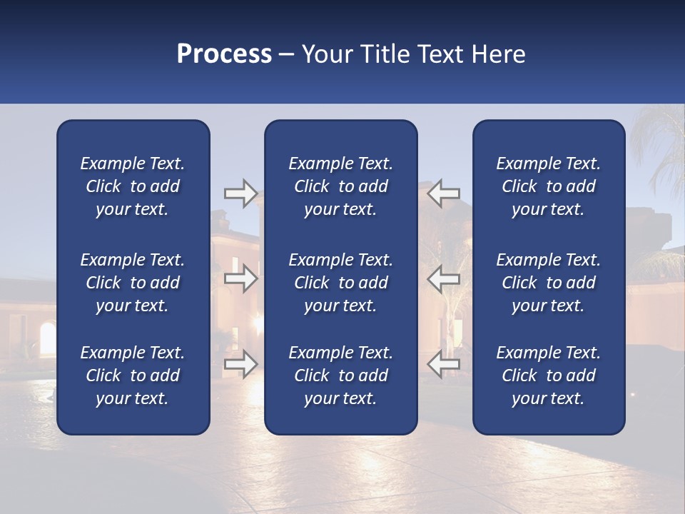 A Large House With A Fountain In Front Of It PowerPoint Template
